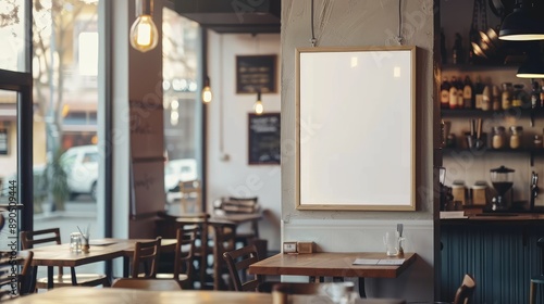 Empty Coffee Shop Menu Board Blank Mockup Present Your Cafa Menu. coffee Generative Ai