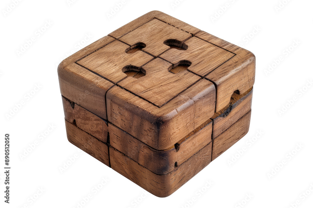 Wooden puzzle box isolated on transparent background Wooden puzzle box isolated on transparent background