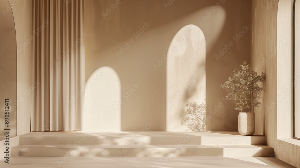 minimalist scene features a sleek podium bathed in soft, natural light. The clean lines and muted tones create a calming and contemporary atmosphere, perfect for showcasing products or presentations minimalist scene features a sleek podium bathed in soft, natural light. The clean lines and muted tones create a calming and contemporary atmosphere, perfect for showcasing products or presentations