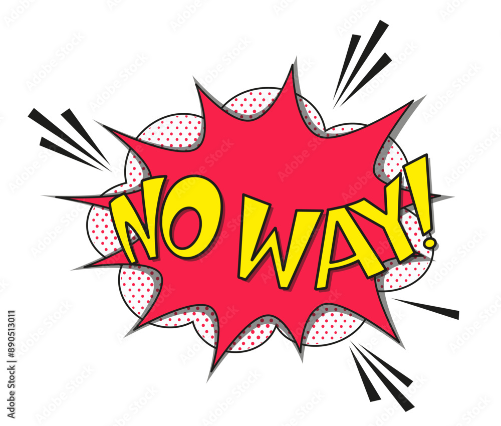 Comic lettering no way. Vector bright cartoon illustration in retro pop art style. Comic text sound effects. EPS 10. Comic lettering no way. Vector bright cartoon illustration in retro pop art style. Comic text sound effects. EPS 10.