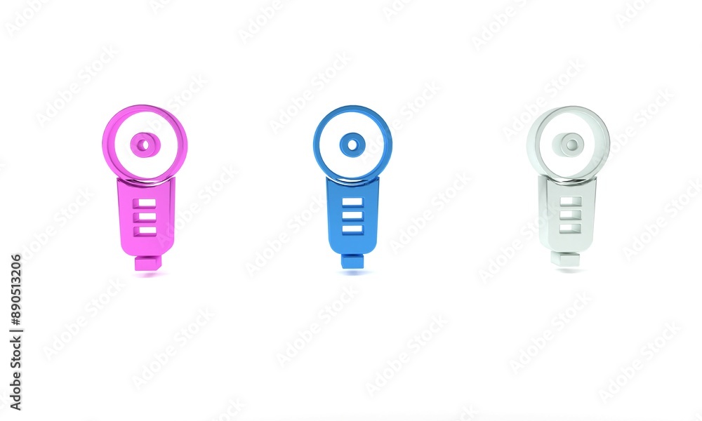 Colorful Angle grinder icon isolated on white background. Minimalism concept. 3D render illustration Colorful Angle grinder icon isolated on white background. Minimalism concept. 3D render illustration