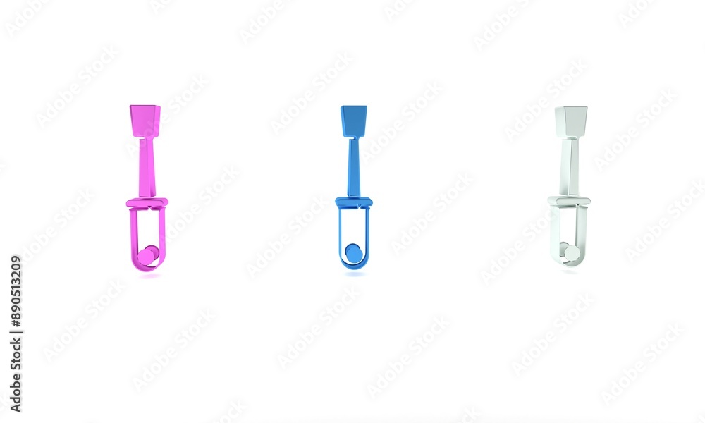 Colorful Screwdriver icon isolated on white background. Service tool symbol. Minimalism concept. 3D render illustration Colorful Screwdriver icon isolated on white background. Service tool symbol. Minimalism concept. 3D render illustration