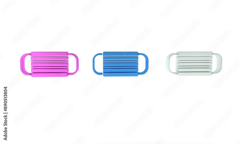 Colorful Medical protective mask icon isolated on white background. Minimalism concept. 3D render illustration Colorful Medical protective mask icon isolated on white background. Minimalism concept. 3D render illustration