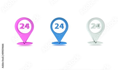 Colorful Round the clock delivery icon isolated on white background. Minimalism concept. 3D render illustration Free Download Colorful Round the clock delivery icon isolated on white background. Minimalism concept. 3D render illustration - GFXLoad