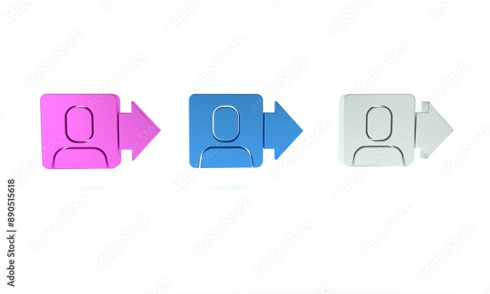 Colorful Leader of a team of executives icon isolated on white background. Minimalism concept. 3D render illustration Colorful Leader of a team of executives icon isolated on white background. Minimalism concept. 3D render illustration