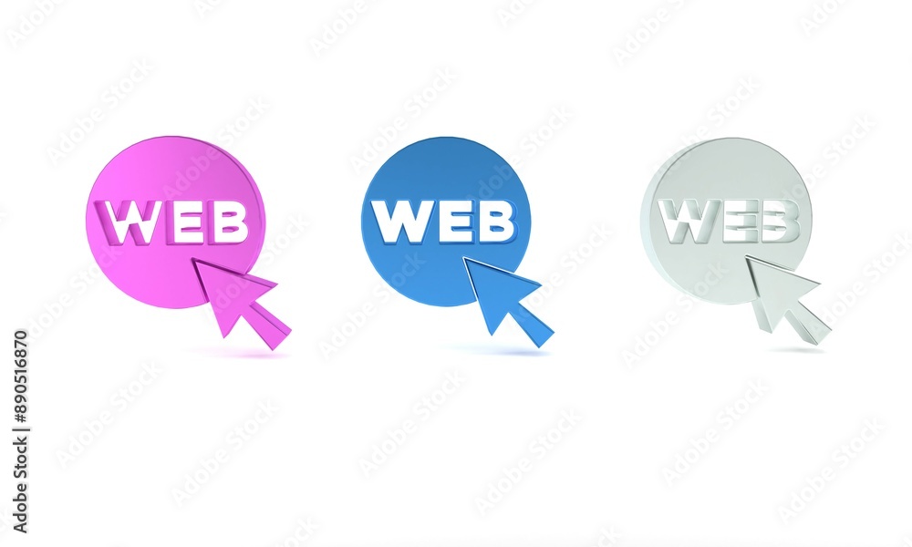 Colorful Web and graphic design icon isolated on white background. Creative and development. Minimalism concept. 3D render illustration Colorful Web and graphic design icon isolated on white background. Creative and development. Minimalism concept. 3D render illustration