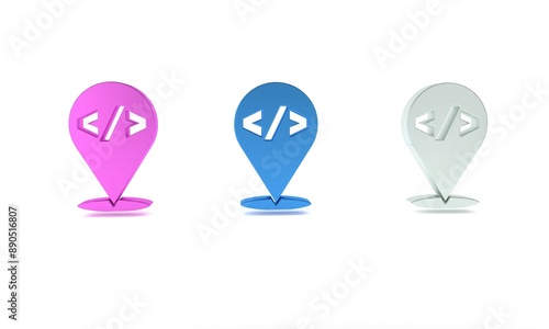 Colorful Web design and front end development icon isolated on white background. Minimalism concept. 3D render illustration Free Download Colorful Web design and front end development icon isolated on white background. Minimalism concept. 3D render illustration - GFXLoad