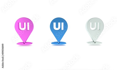 Colorful UI or UX design icon isolated on white background. Minimalism concept. 3D render illustration Free Download Colorful UI or UX design icon isolated on white background. Minimalism concept. 3D render illustration - GFXLoad