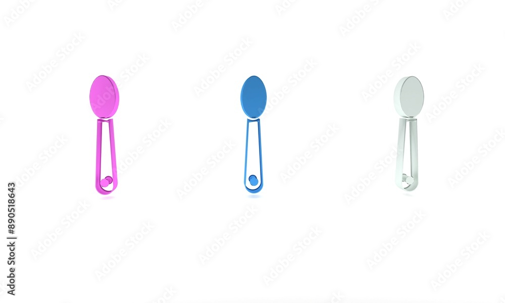 Colorful Heroin in a spoon icon isolated on white background. Concept of drug addiction and dependence from the narcotic. Junkie lifestyle. Minimalism concept. 3D render illustration Colorful Heroin in a spoon icon isolated on white background. Concept of drug addiction and dependence from the narcotic. Junkie lifestyle. Minimalism concept. 3D render illustration