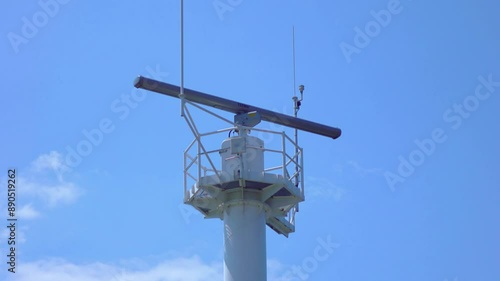 Rotating radar at the airport in 4k