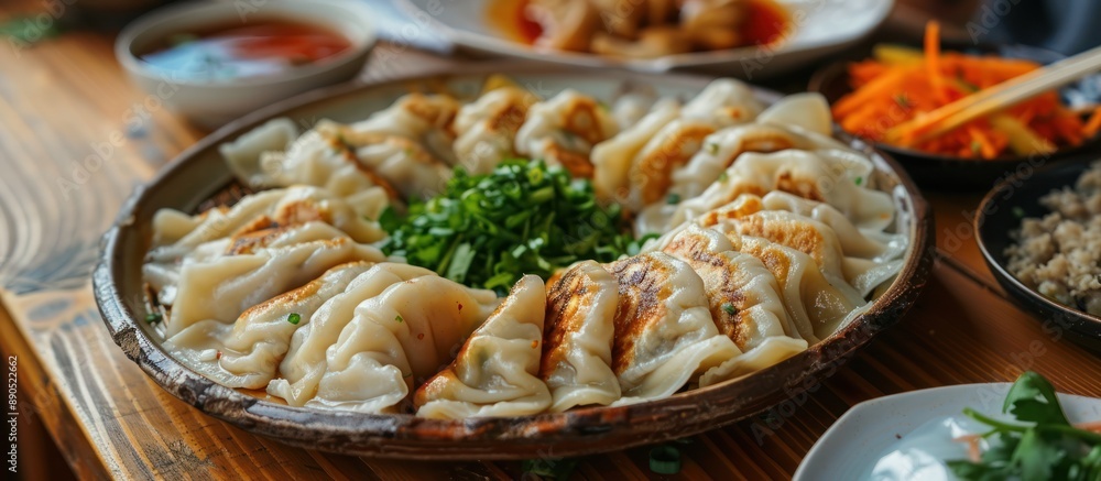 Close-Up of Gyoza Dumplings on a Plate Close-Up of Gyoza Dumplings on a Plate