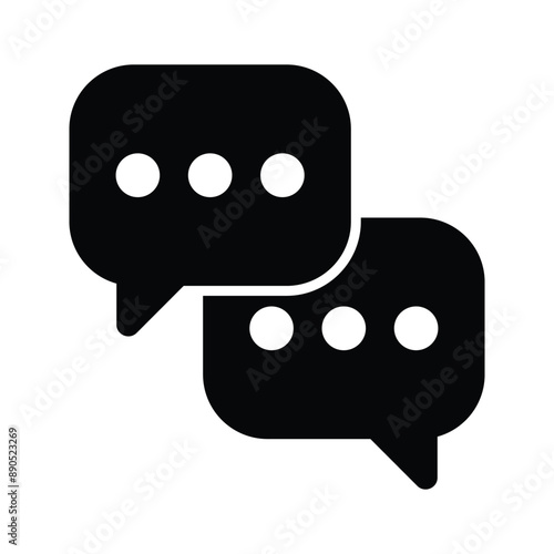 A speech bubble icon, used to represent dialogue, comments, and communication.