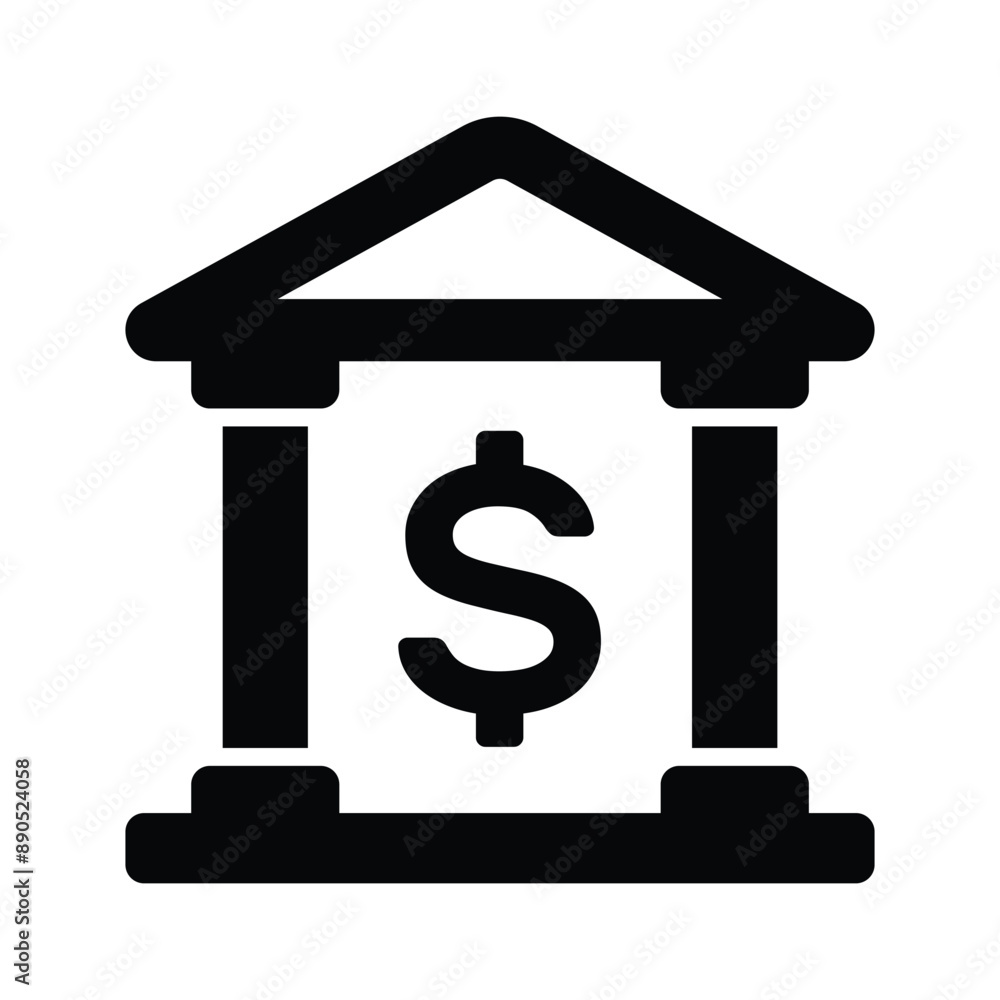 A premium quality bank icon represents financial institutions or banking services, money management, transactions, and accounts A premium quality bank icon represents financial institutions or banking services, money management, transactions, and accounts