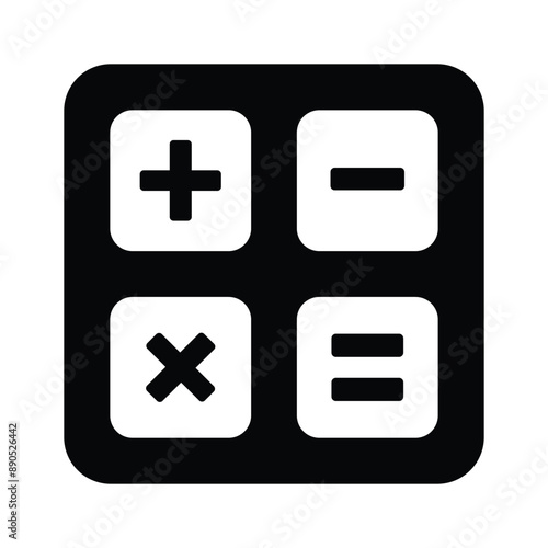 A well designed calculator icon, digital computation and arithmetic functions, mathematical calculations
