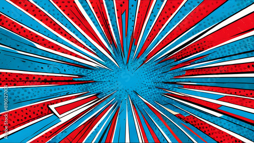 Old comic book, colorful background paper texture with red and blue duotone effect