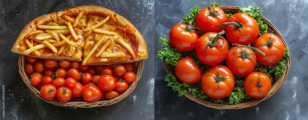 pizza and tomato , healthy pizza , vegetable fruit pizza and tomato , healthy pizza , vegetable fruit