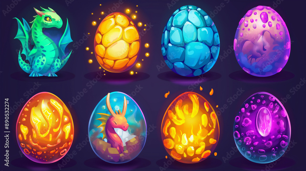 Asset of Dragon egg, game element, video game, slot game, Illustration Asset of Dragon egg, game element, video game, slot game, Illustration