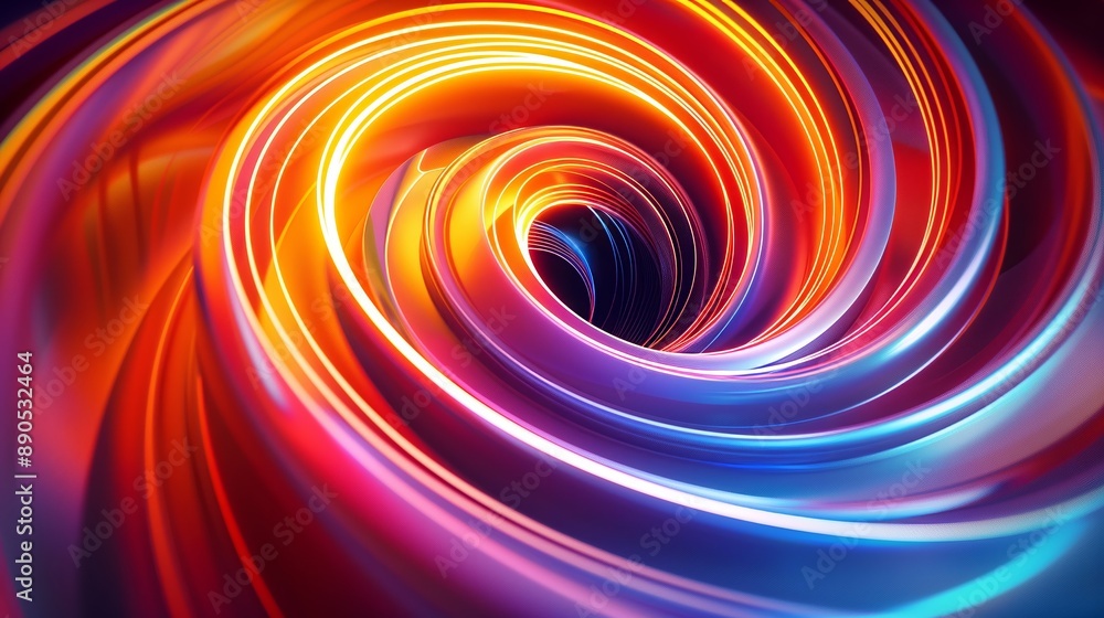 Colorful Abstract Spiral with Radiant Lights Colorful Abstract Spiral with Radiant Lights