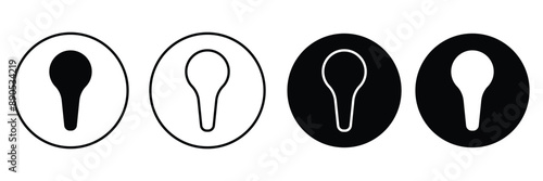Keyhole vector icons set. Key hole illustration. Lock sign collection, padlock, door symbol on white background.