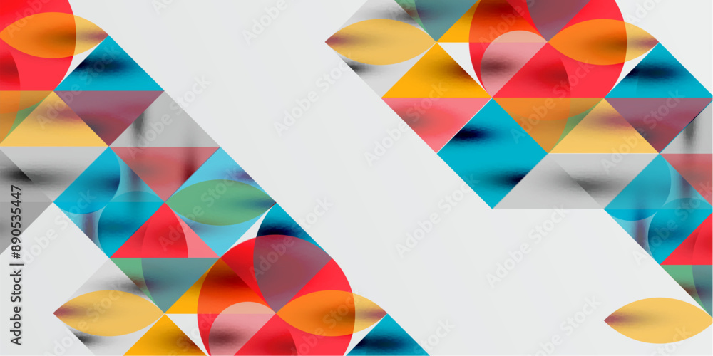 Triangles, round triangles and circles techno art. Vector Illustration For Wallpaper, Banner, Background, Card, Book Illustration, landing page Triangles, round triangles and circles techno art. Vector Illustration For Wallpaper, Banner, Background, Card, Book Illustration, landing page