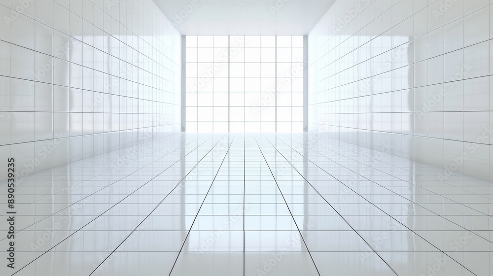 Modern Minimalist White Tiled Floor Background Modern Minimalist White Tiled Floor Background