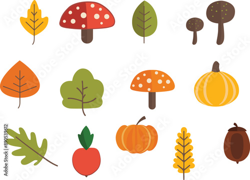 Autumn Elements Vector Set