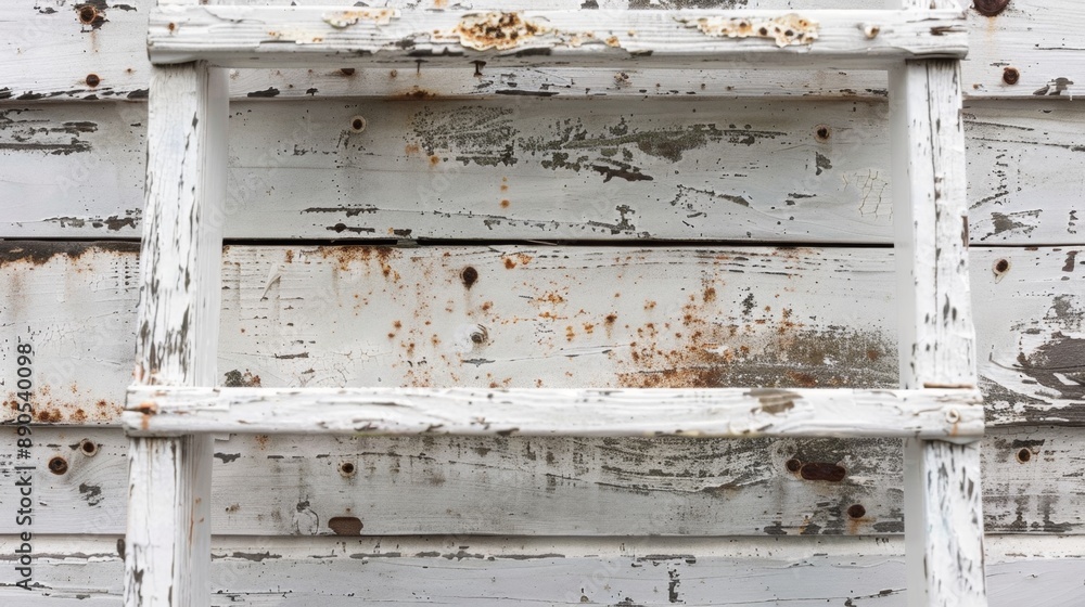 26060410 662 A white painted metal ladder, with a sturdy construction and a worn, faded finish, offering a rustic and industrial background. --ar 16:9 Job ID: 6f273ccc-1155-4684-b7f5-0a56f89ca4e6 26060410 662 A white painted metal ladder, with a sturdy construction and a worn, faded finish, offering a rustic and industrial background. --ar 16:9 Job ID: 6f273ccc-1155-4684-b7f5-0a56f89ca4e6