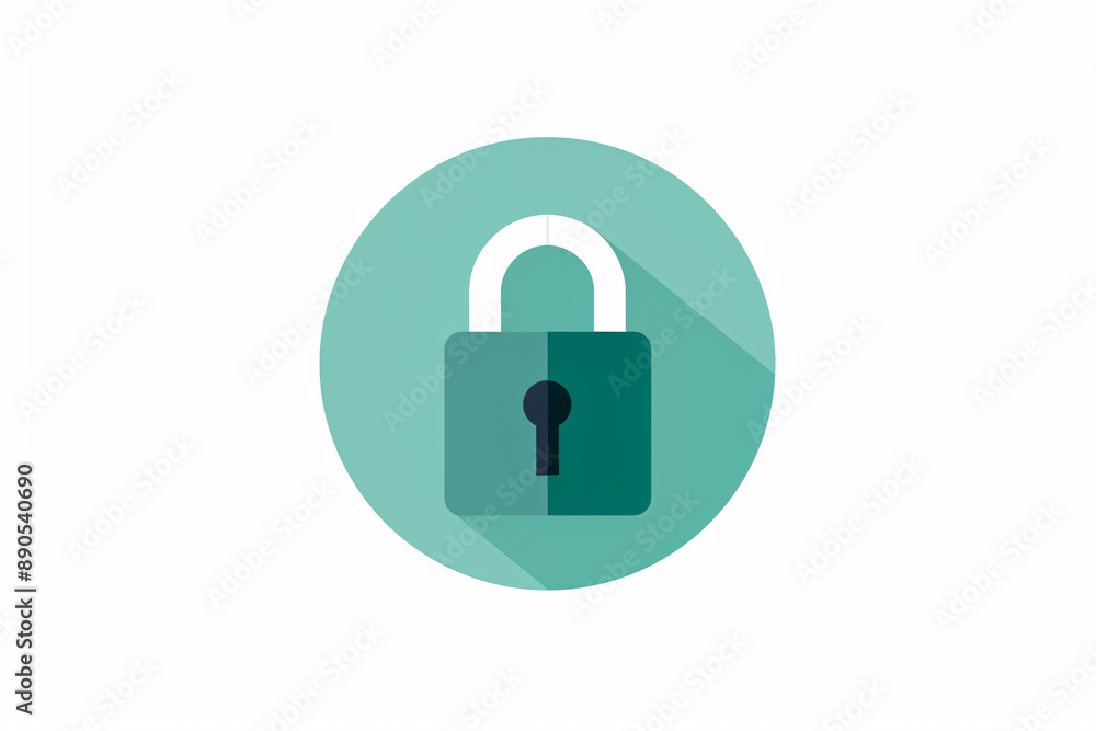 a green padlock with a white handle a green padlock with a white handle