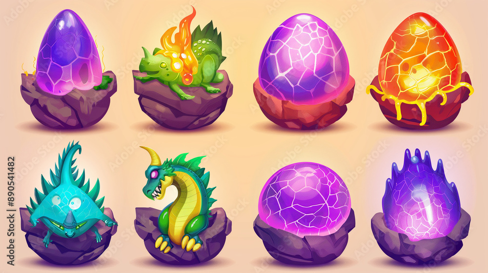 Asset of Dragon egg, game element, video game, slot game, Illustration Asset of Dragon egg, game element, video game, slot game, Illustration