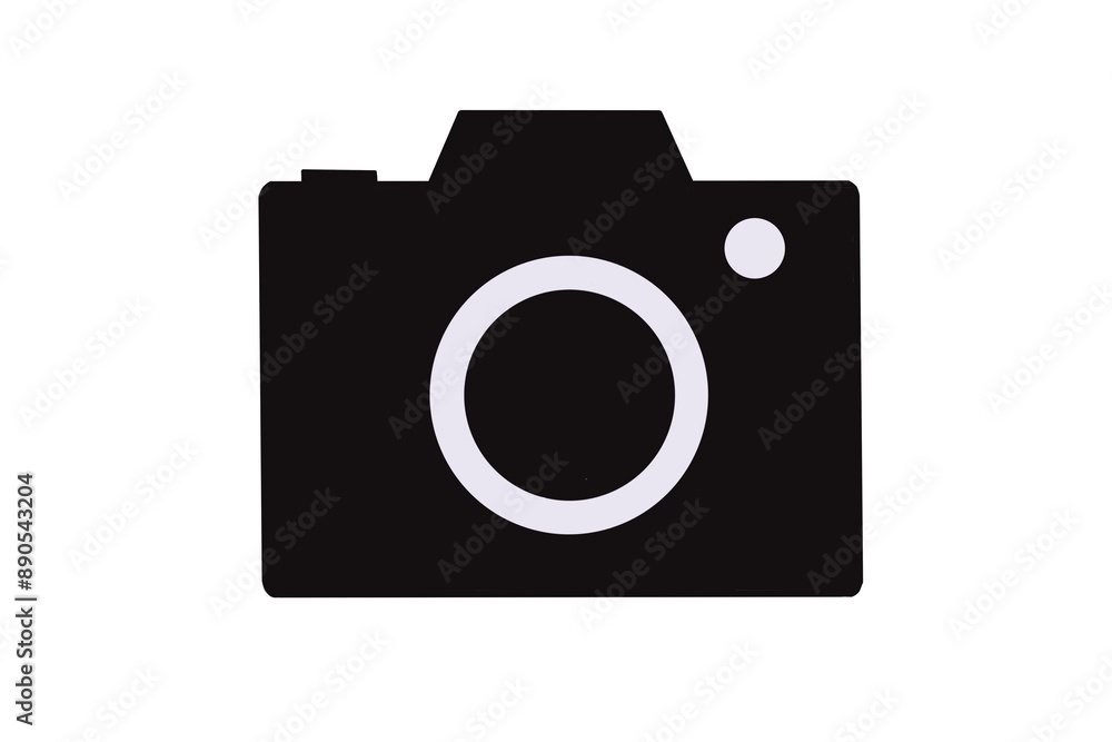 This illustration represents a simple camera icon. This illustration represents a simple camera icon.