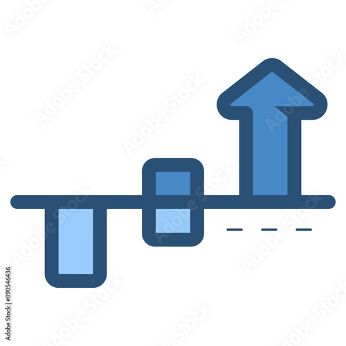 loss to profit statistical bar graph icon