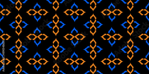 Geometric ethnic pattern seamless flower color oriental. seamless pattern. Design for fabric, curtain, background, carpet, wallpaper, clothing, wrapping, Batik, fabric,Vector illustration