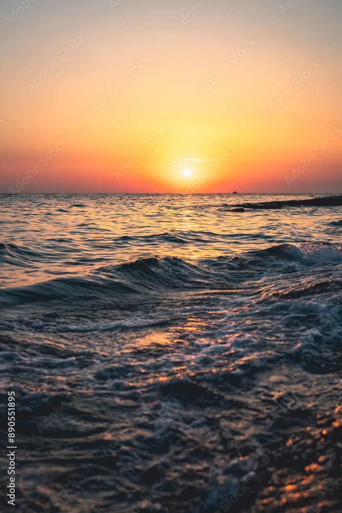 Obraz premium Sunset in Croatia with water