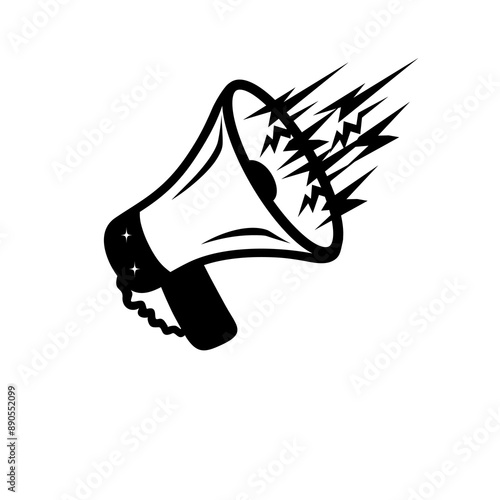 black and white side view speaker vector line art