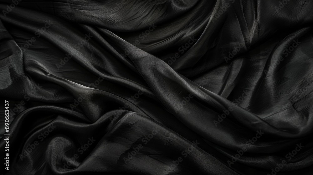 Black Satin Fabric Drape Background. Black Satin Fabric Drape Background.