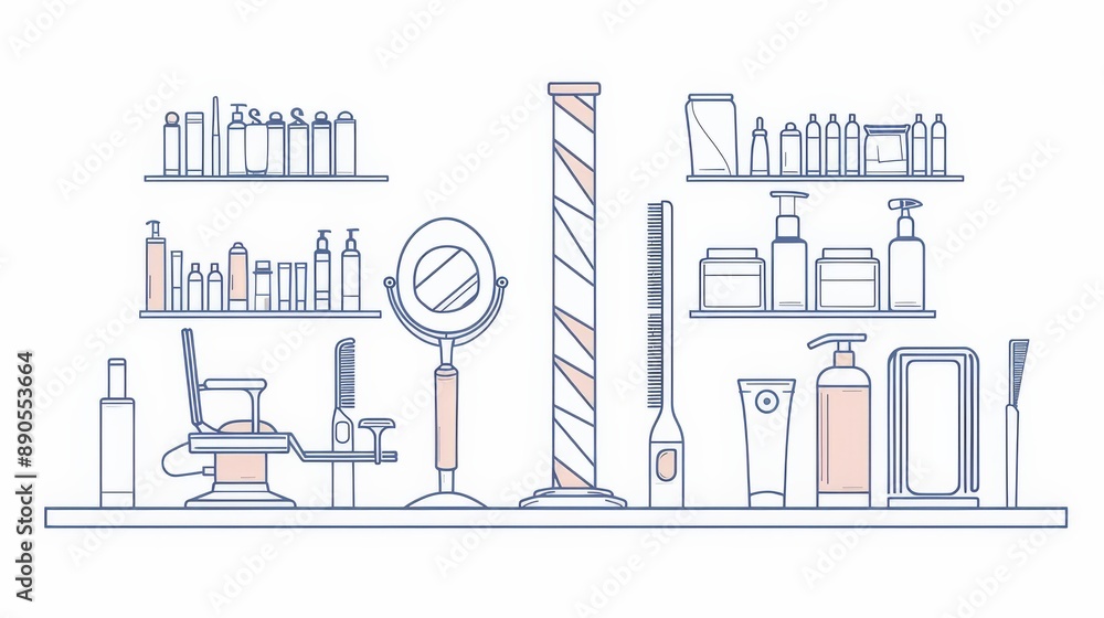 Barber Shop Interior Design Illustration. Barber Shop Interior Design Illustration.