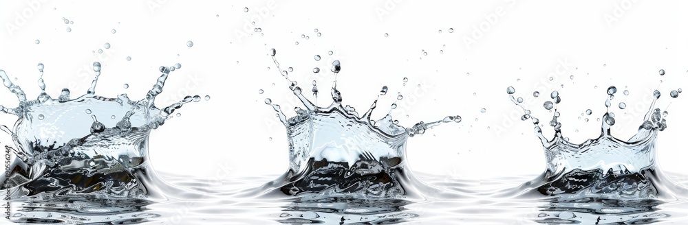 Water splash swirl wave on a transparent background. Many different designs. Mockup template for artwork graphic design. Water splash swirl wave on a transparent background. Many different designs. Mockup template for artwork graphic design.
