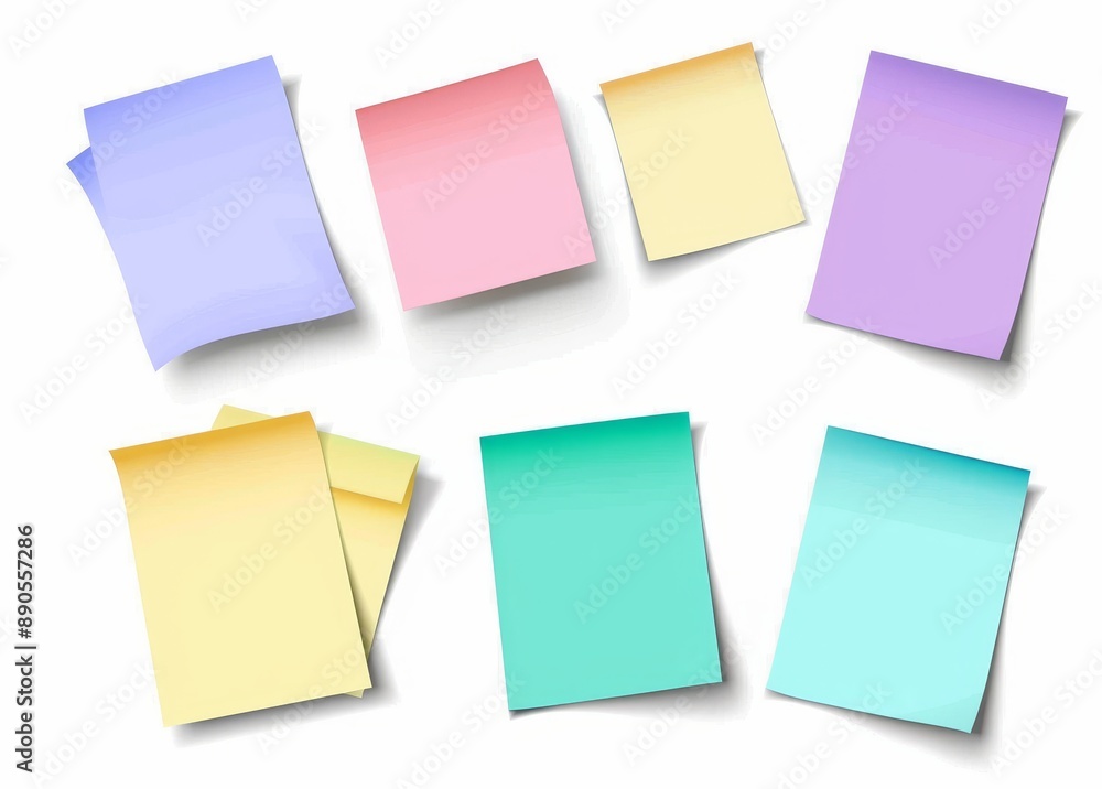 3D rendered shaded sticky post-it note paper with shadow. Many assorted colors isolated on transparent background. PNG file. 3D rendered shaded sticky post-it note paper with shadow. Many assorted colors isolated on transparent background. PNG file.