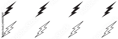 Canvas Print thunder bolt flash icon, yellow flash lightning bolt icon - Electric power icon symbol - Power energy icon sign