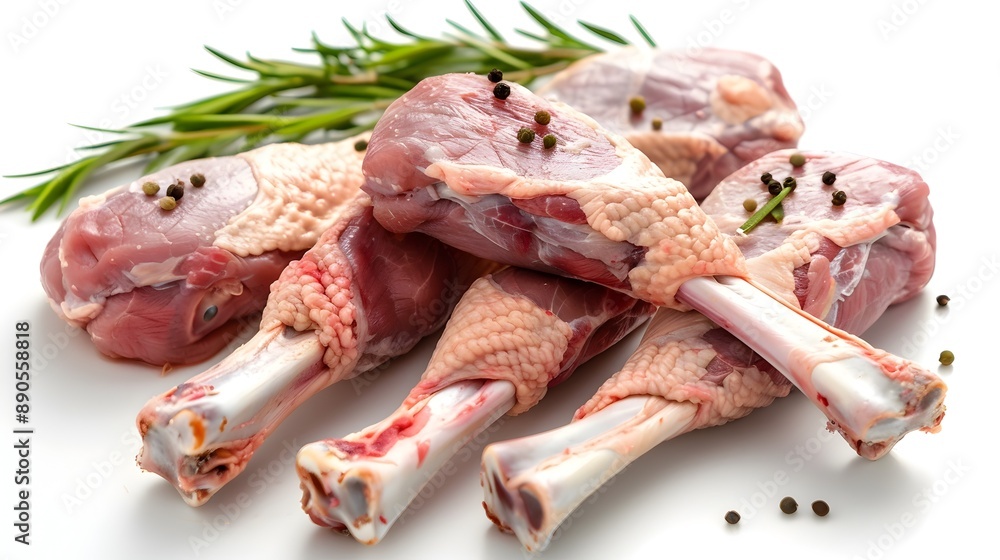 Raw Turkey Legs on White Background for Holiday Raw Turkey Legs on White Background for Holiday