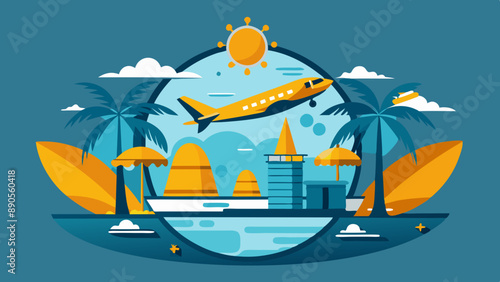 World Tourism Day concept with world map, plane and a bagpack, pastel colors