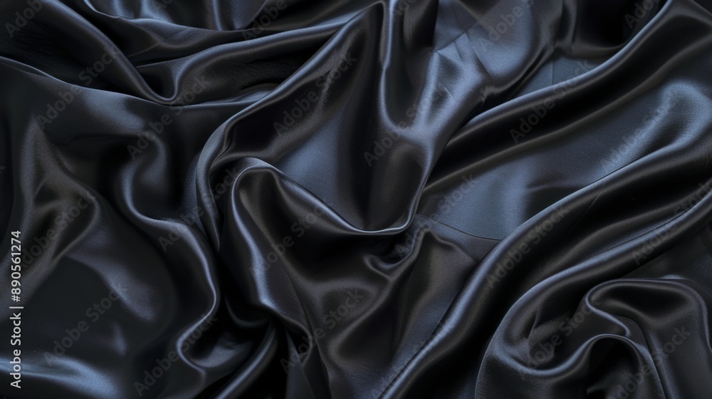 Black Satin Fabric Drape Texture. Black Satin Fabric Drape Texture.