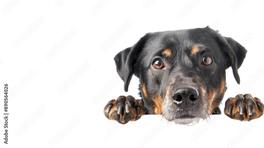Dog above banner transparent background Dog above banner transparent background
