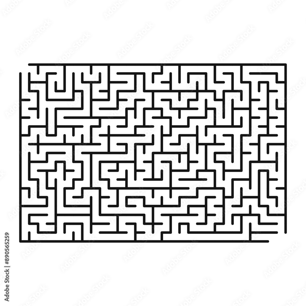 Maze shape design element. There is one entrance and exit and one correct path, but many paths lead to dead ends Maze shape design element. There is one entrance and exit and one correct path, but many paths lead to dead ends
