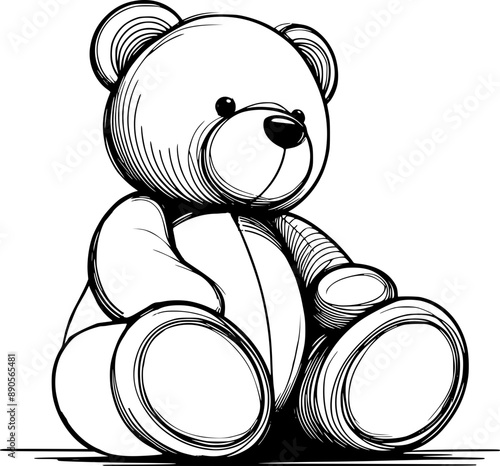 Teddy bear cartoon hand drawn 