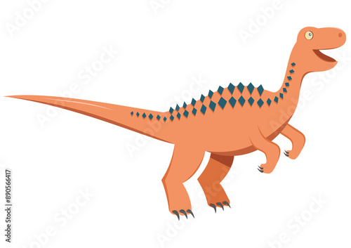 Orange tyrannosaurus dinosaur illustration