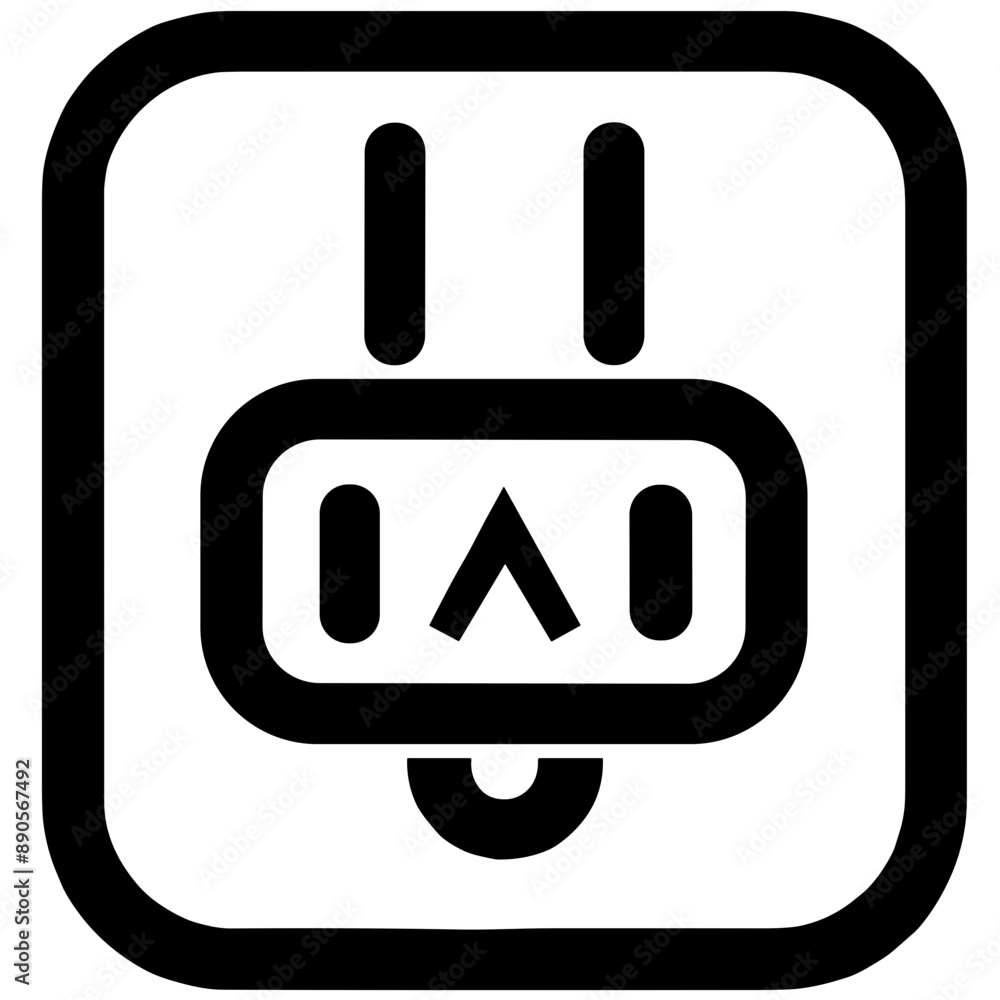 Electric plug icon, minimalist style, black and white, energy concept Electric plug icon, minimalist style, black and white, energy concept