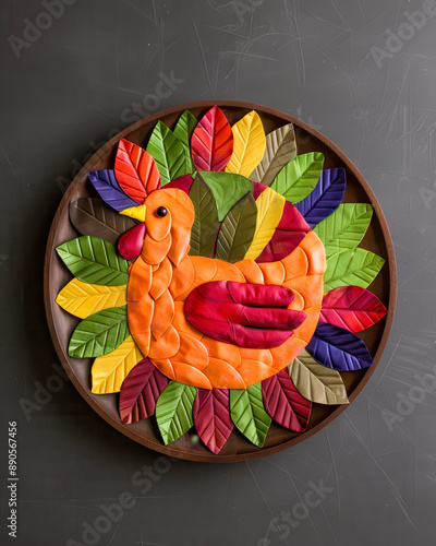 Festive Autumn Chicken Food Art photo