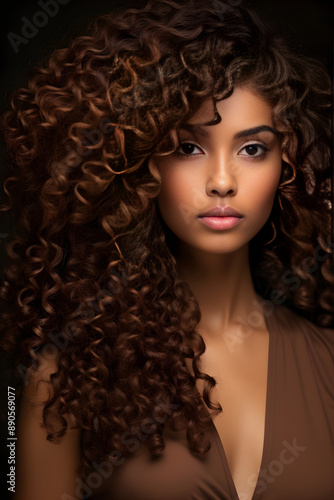 Elegant Display of Voluminous Curly Hair Embracing Rich Textures and Beautiful Hues