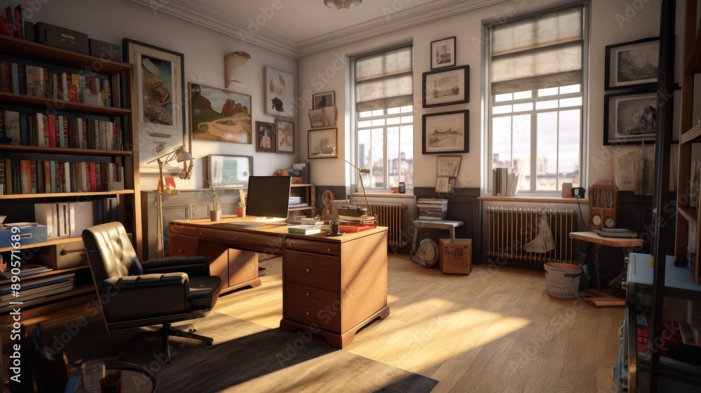 Spacious Home Office with Natural Light Spacious Home Office with Natural Light